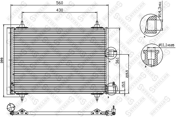 STELLOX 10-45057-SX Condenser, air conditioning