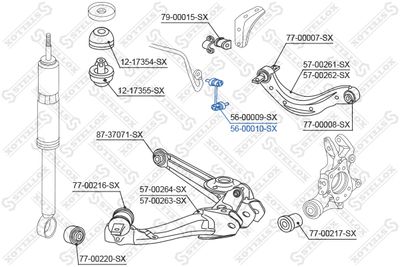 Link/Coupling Rod, stabiliser bar STELLOX 56-00010-SX