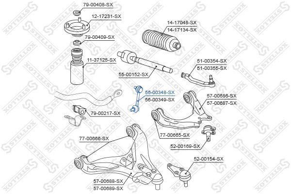 STELLOX 56-00348-SX Link/Coupling Rod, stabiliser bar