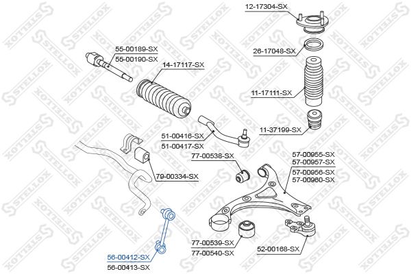 STELLOX 56-00412-SX Link/Coupling Rod, stabiliser bar