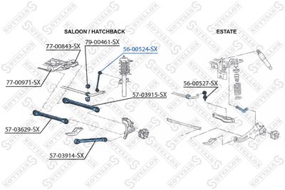 Link/Coupling Rod, stabiliser bar STELLOX 56-00524-SX