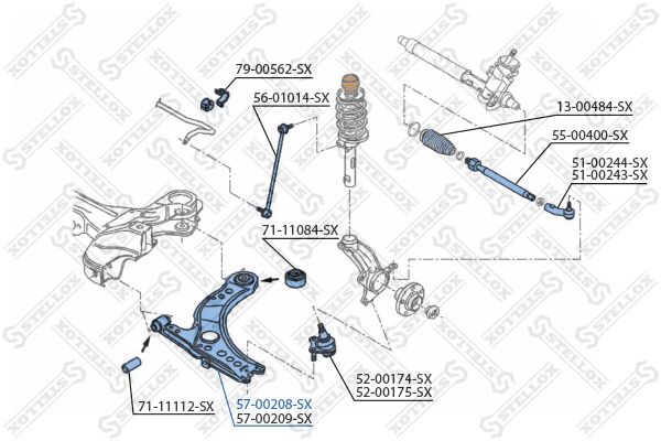 STELLOX 57-00208-SX Control/Trailing Arm, wheel suspension