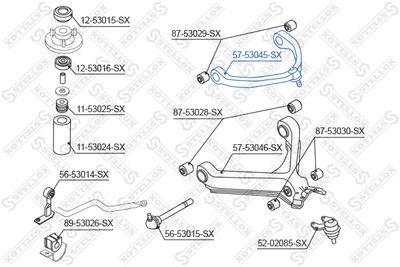 Control/Trailing Arm, wheel suspension STELLOX 57-53045-SX