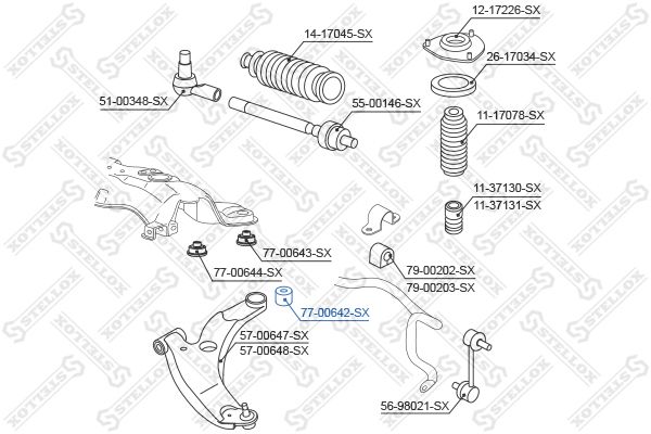 STELLOX 77-00642-SX Mounting, control/trailing arm