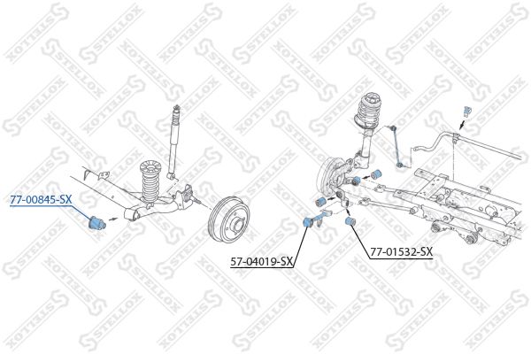 STELLOX 77-00845-SX Mounting, control/trailing arm
