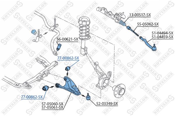 STELLOX 77-00862-SX Mounting, control/trailing arm