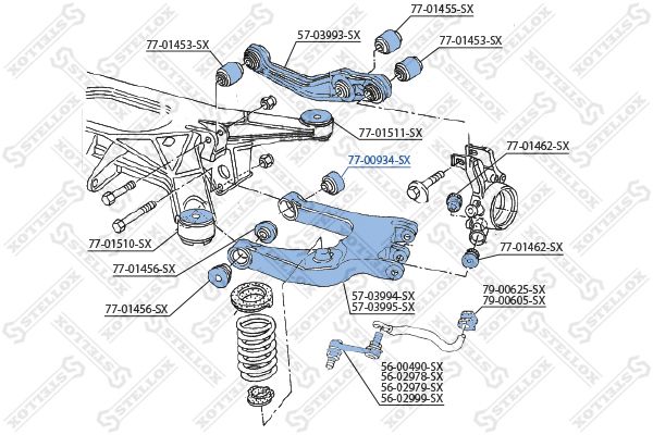 STELLOX 77-00934-SX Mounting, control/trailing arm