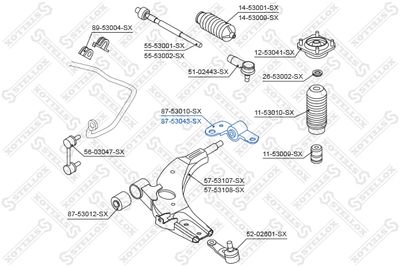 Mounting, control/trailing arm STELLOX 87-53043-SX