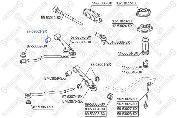 STELLOX 87-53063-SX Mounting, control/trailing arm