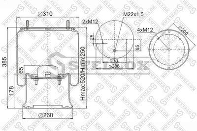 Bellow, air suspension STELLOX 90-40231-SX