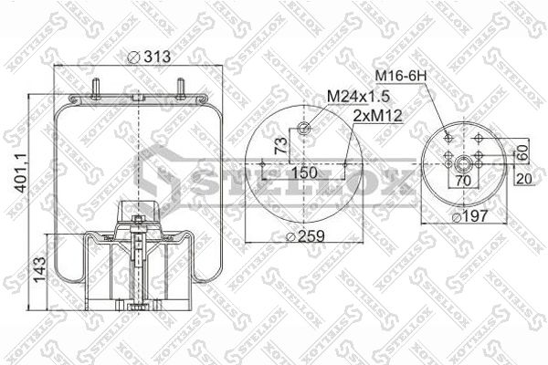 STELLOX 90-49612-SX Bellow, air suspension