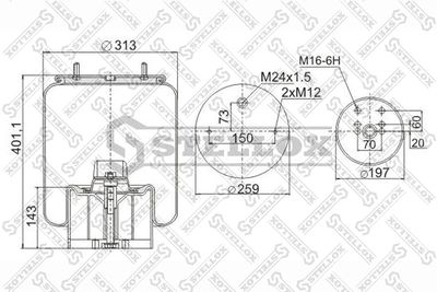 Bellow, air suspension STELLOX 90-49612-SX