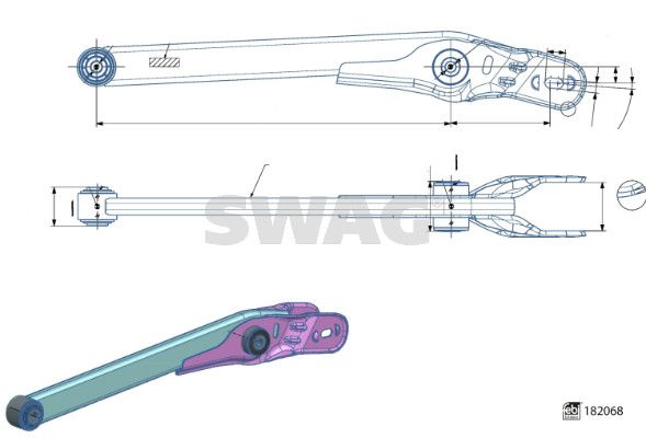 SWAG 33 10 8493 Control/Trailing Arm, wheel suspension