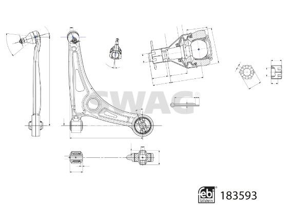 SWAG 33 10 9060 Control/Trailing Arm, wheel suspension