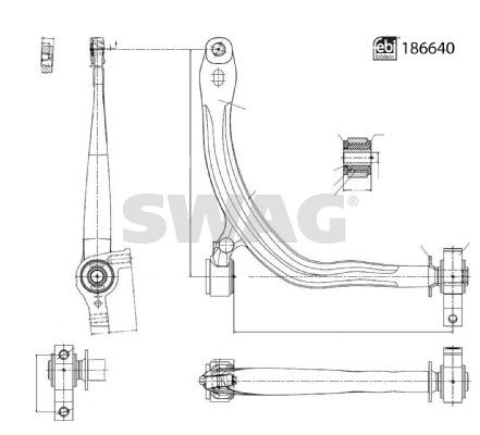 SWAG 33 11 0489 Control/Trailing Arm, wheel suspension