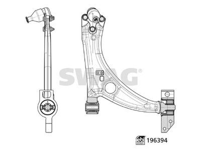 Control/Trailing Arm, wheel suspension SWAG 33 11 2152