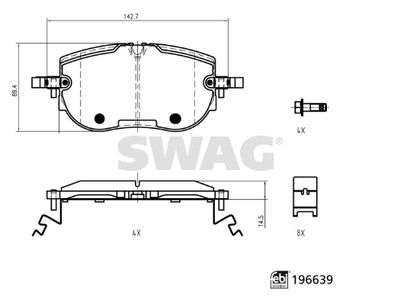 Brake Pad Set, disc brake SWAG 33 11 2281