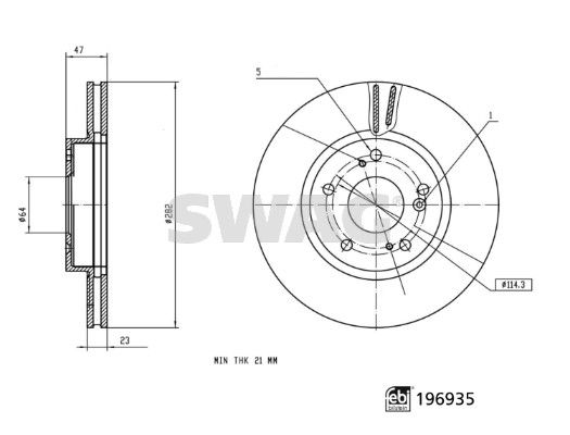 SWAG 33 11 2386 Brake Disc