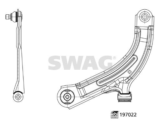 SWAG 33 11 2444 Control/Trailing Arm, wheel suspension
