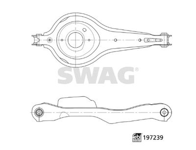 Control/Trailing Arm, wheel suspension SWAG 33 11 2521