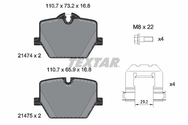 TEXTAR 2147401 Brake Pad Set, disc brake