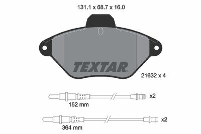 Brake Pad Set, disc brake TEXTAR 2163201