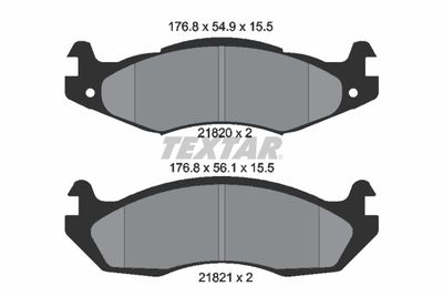 Brake Pad Set, disc brake TEXTAR 2182001