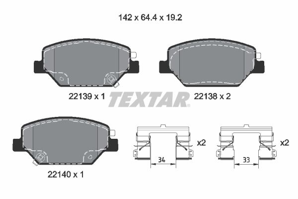 TEXTAR 2213901 Brake Pad Set, disc brake