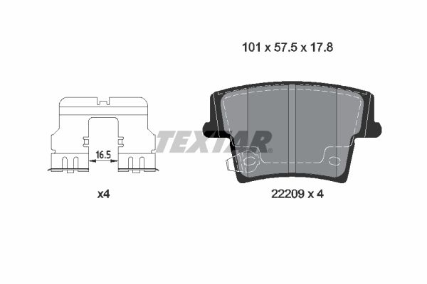 TEXTAR 2220901 Brake Pad Set, disc brake