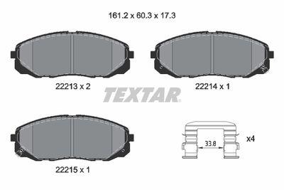 Brake Pad Set, disc brake TEXTAR 2221301