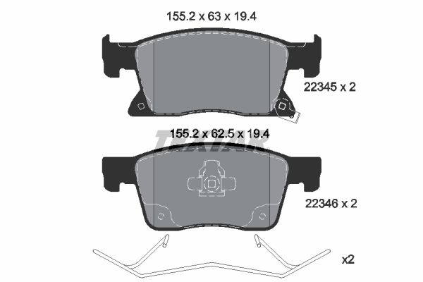 TEXTAR 2234501 Brake Pad Set, disc brake