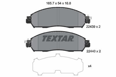 Brake Pad Set, disc brake TEXTAR 2243901