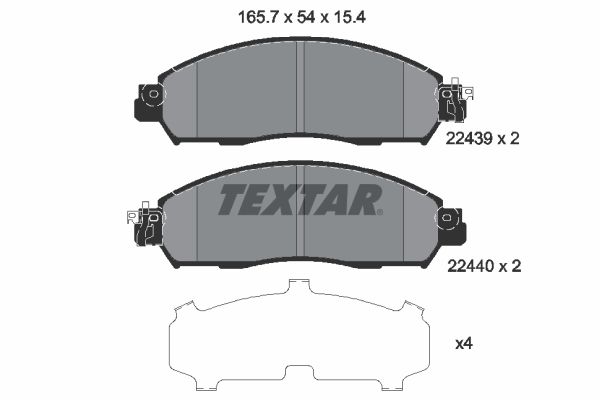 TEXTAR 2243903 Brake Pad Set, disc brake