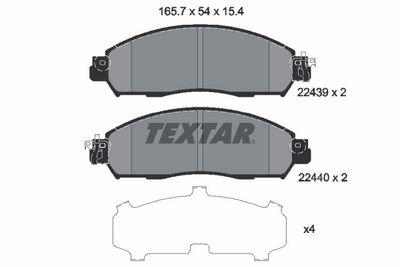 Brake Pad Set, disc brake TEXTAR 2243903
