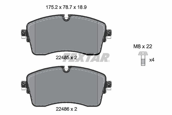 TEXTAR 2248503 Brake Pad Set, disc brake