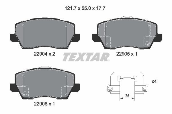 TEXTAR 2290401 Brake Pad Set, disc brake