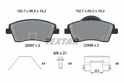 Brake Pad Set, disc brake TEXTAR 2299701