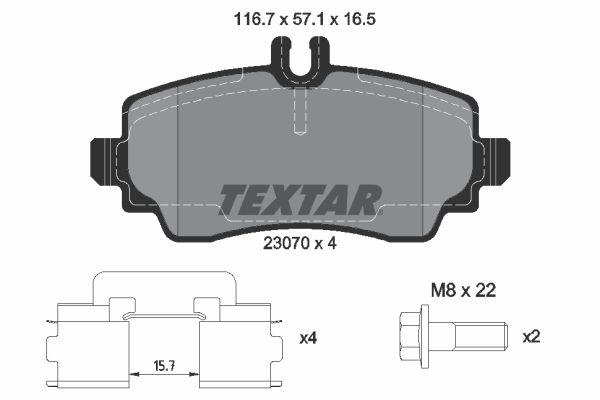 TEXTAR 2307003 Brake Pad Set, disc brake