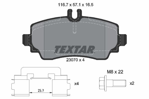 TEXTAR 2307004 Brake Pad Set, disc brake
