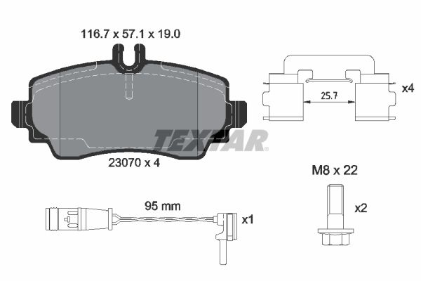 TEXTAR 2307005 Brake Pad Set, disc brake