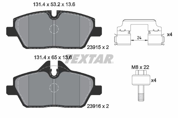 TEXTAR 2391508 Brake Pad Set, disc brake