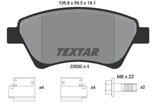 TEXTAR 2393001 Brake Pad Set, disc brake