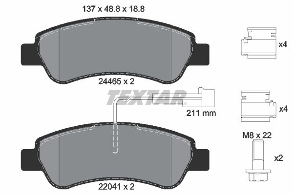 TEXTAR 2446503 Brake Pad Set, disc brake