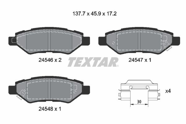 TEXTAR 2454601 Brake Pad Set, disc brake