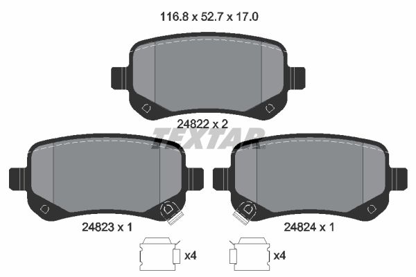 TEXTAR 2482201 Brake Pad Set, disc brake