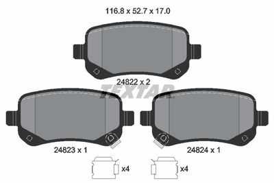 Brake Pad Set, disc brake TEXTAR 2482201