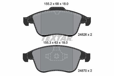 Brake Pad Set, disc brake TEXTAR 2482601