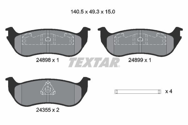 TEXTAR 2489803 Brake Pad Set, disc brake