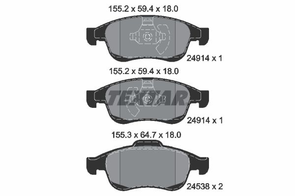 TEXTAR 2491401 Brake Pad Set, disc brake