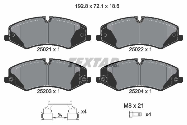 TEXTAR 2502201 Brake Pad Set, disc brake